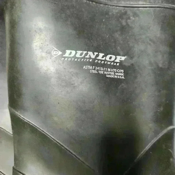 Dunlop Men's Multi Grip Black Rubber Boots Steel Toe & Shank Size 13 USA - Picture 2 of 11